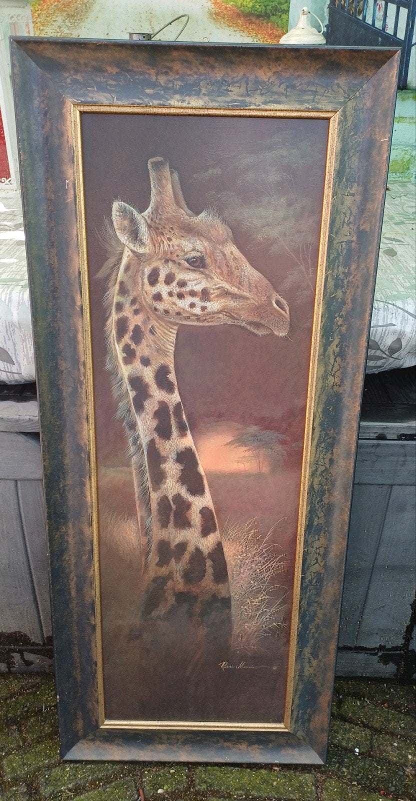 Ruanne Manning Schilderij - Giraffe, Ophalen, Realistisch, Dieren, Ingelijst