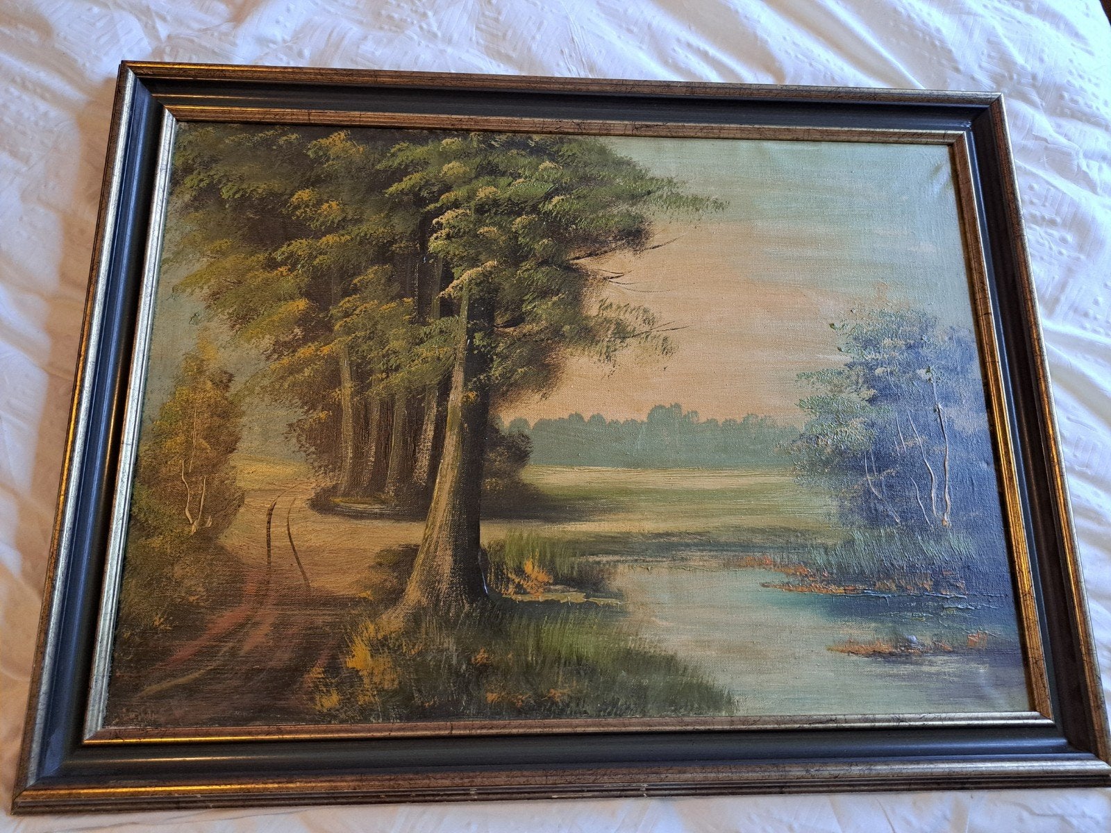 Klassiek Landschap Schilderij: Olieverf op Doek, Antiek en Kunst, Ophalen of Verzenden