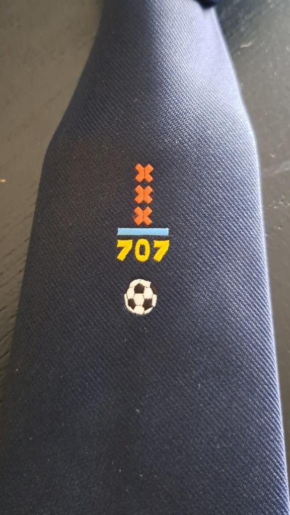 Amsterdam 707 Voetbaltoernooi 1982 stropdas blauw, Ophalen of Verzenden, Nieuw, Gebruiksvoorwerp