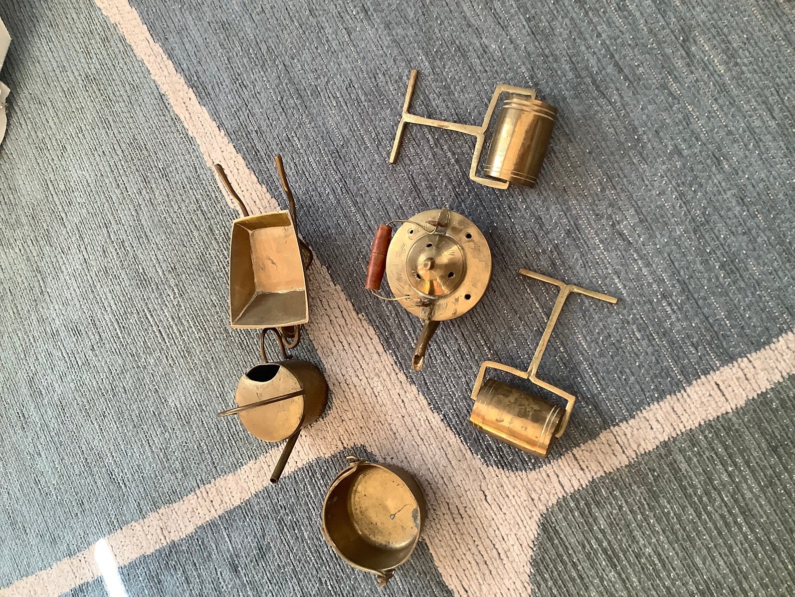 Geel koperen miniaturen,vintage, Antiek en Kunst, Ophalen of Verzenden