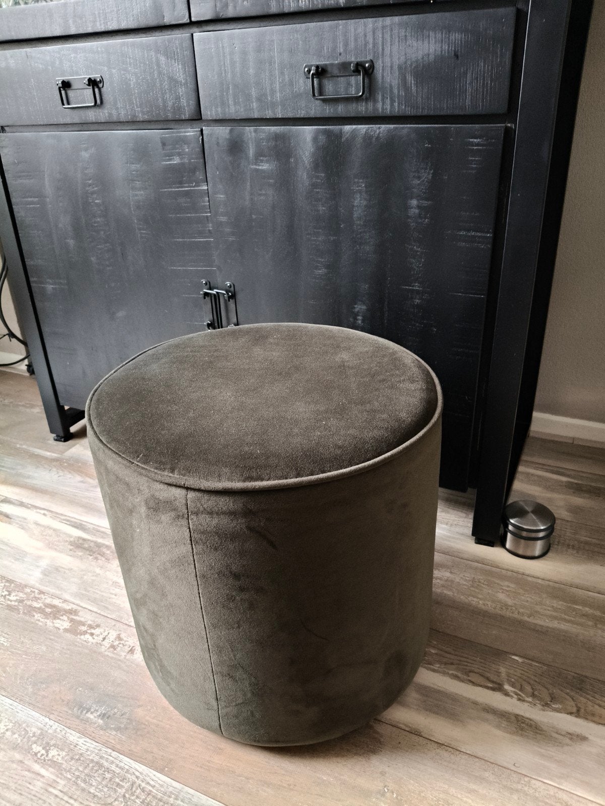 Woood hocker poef groen nieuwstaat, Ophalen, Zo goed als nieuw, Minder dan 10 liter, Metaal