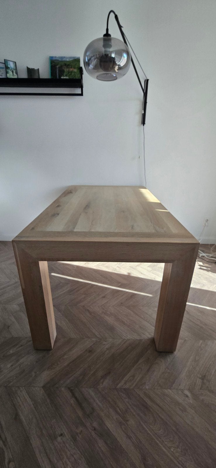 Eettafel 160x90 cm - Hout, Ophalen, 50 tot 100 cm, Zo goed als nieuw, 150 tot 200 cm