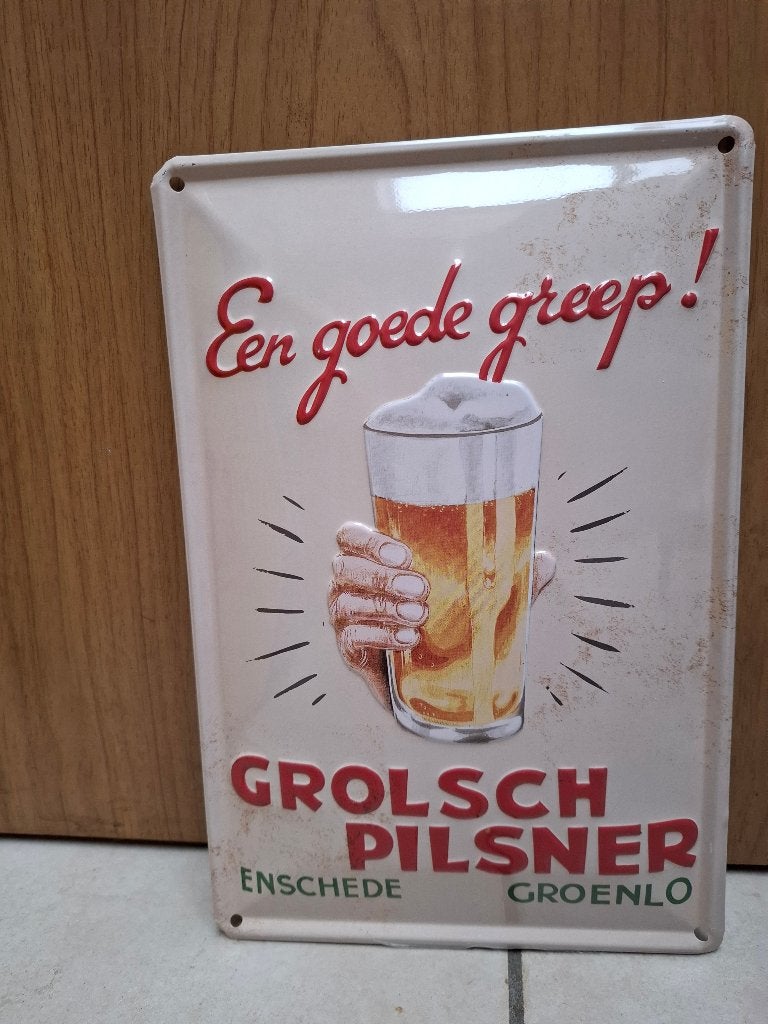reclamebord Grolsch, Ophalen of Verzenden, Nieuw, Reclamebord, Plaat of Schild, Grolsch