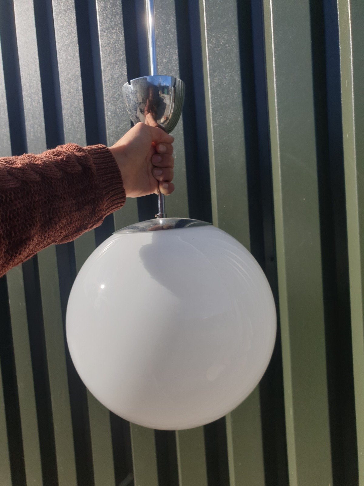 bol hanglamp wit glas TecnoLumen, Ophalen of Verzenden, Gebruikt, Glas