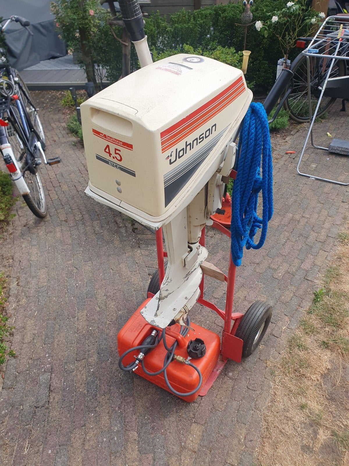 Johnson 4.5pk 2-takt buitenboordmotor, Ophalen of Verzenden, Gebruikt, Motor en Techniek, Zeilboot of Motorboot