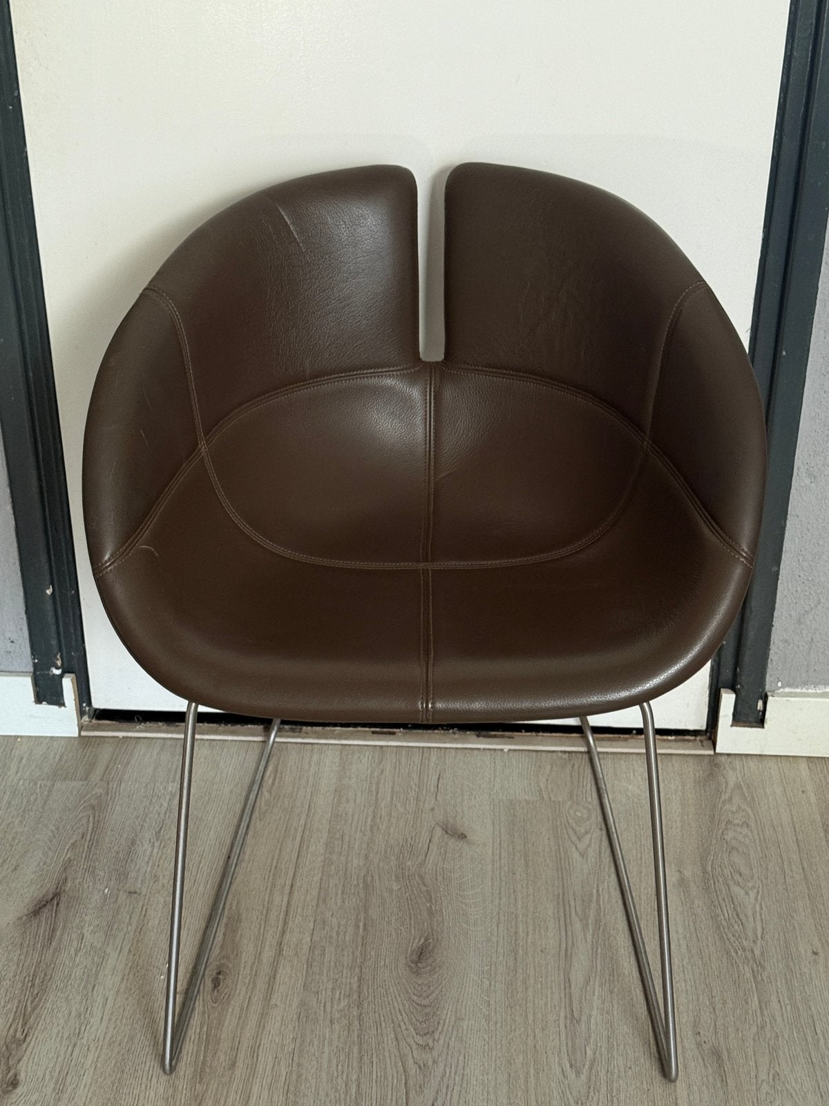 Moroso Fjord leren designerstoel - goede staat!, Ophalen, Bruin, Leer, Zo goed als nieuw