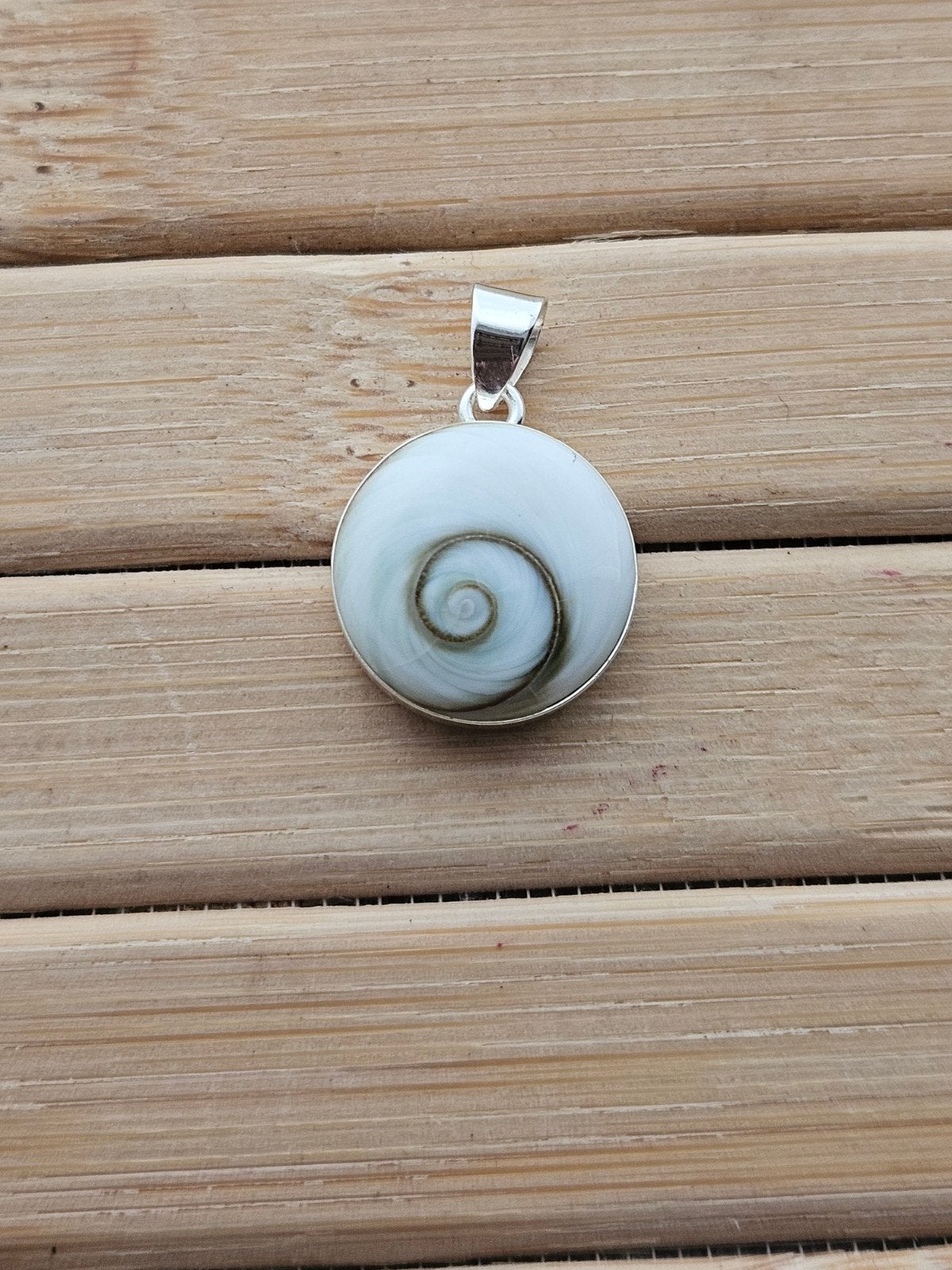 sterling zilveren Shiva eye schelp hanger, Overige voorstellingen, Nieuw, Ophalen of Verzenden, Met parel