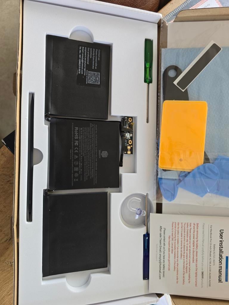 SNSYIY Accu + installatiekit voor MacBook Pro A1708, Ophalen of Verzenden, Nieuw, 13 inch, MacBook Pro