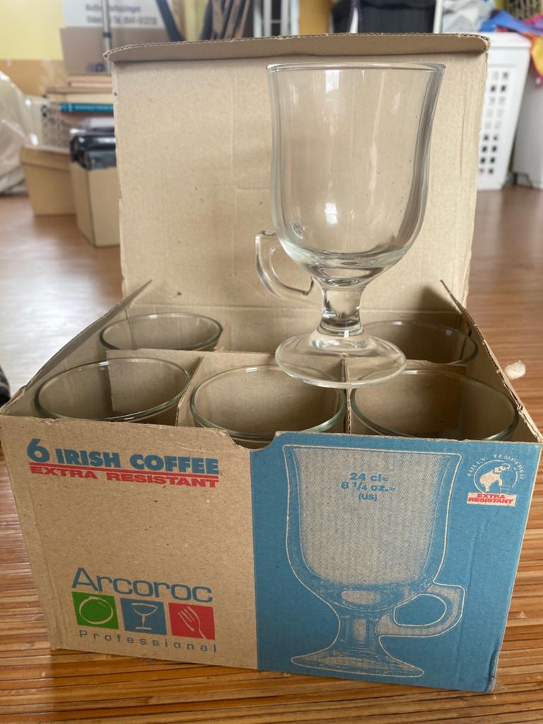 Set van 6 Arcoroc Irish Coffee glazen, 24 cl, Ophalen, Nieuw, Overige merken, Glas