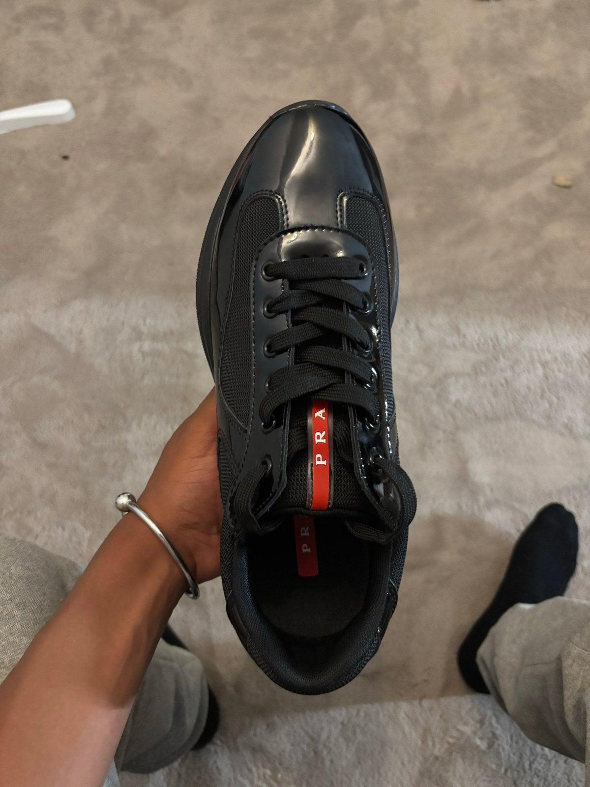 Prada Sneakers Maat 45 - Zo goed als nieuw, Kleding | Heren, Ophalen of Verzenden, Zo goed als nieuw, Zwart, Sneakers of Gympen