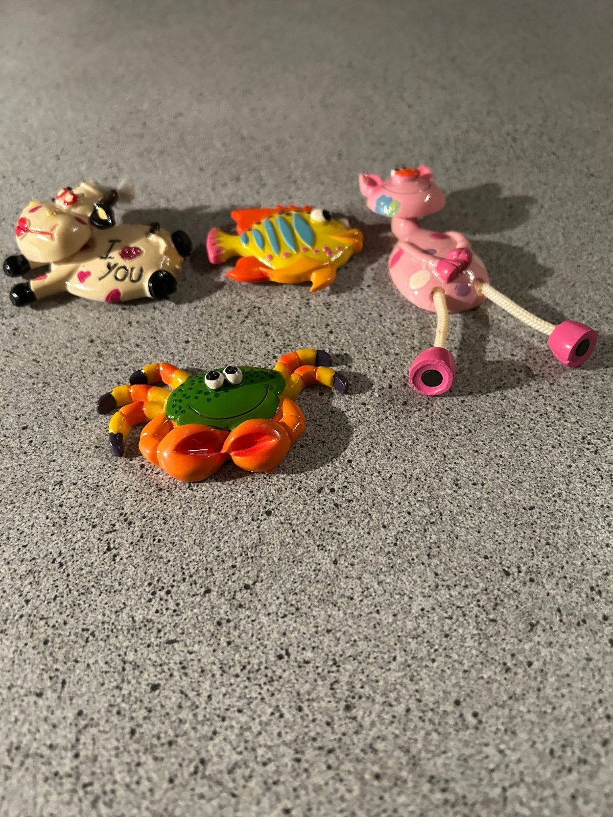 Leuke koelkastmagneten: koe, vis, krab en flamingo, Verzamelen, Ophalen of Verzenden, Zo goed als nieuw
