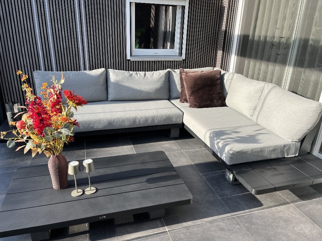 Life Fitz Roy loungeset met Soltex kussens, Tuin en Terras, Tuinsets en Loungesets, Ophalen, Bank, Aluminium, Zo goed als nieuw