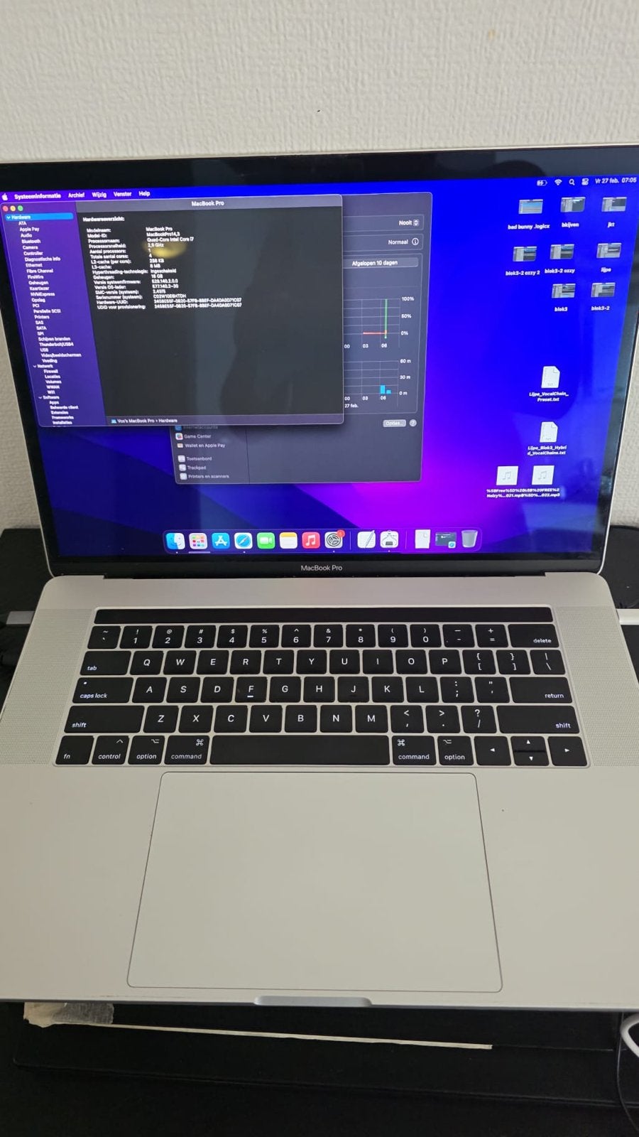 MacBook Pro 15” 2017 i7 16GB 512GB Radeon Pro 560, Computers en Software, Apple Macbooks, 2 tot 3 Ghz, 512 GB, Zo goed als nieuw