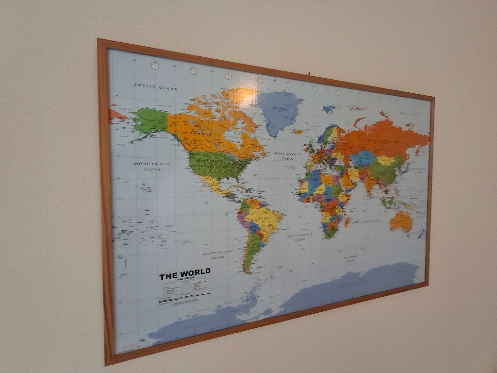 Wereldkaart, Gelezen, Ophalen of Verzenden, Landkaart, 1800 tot 2000