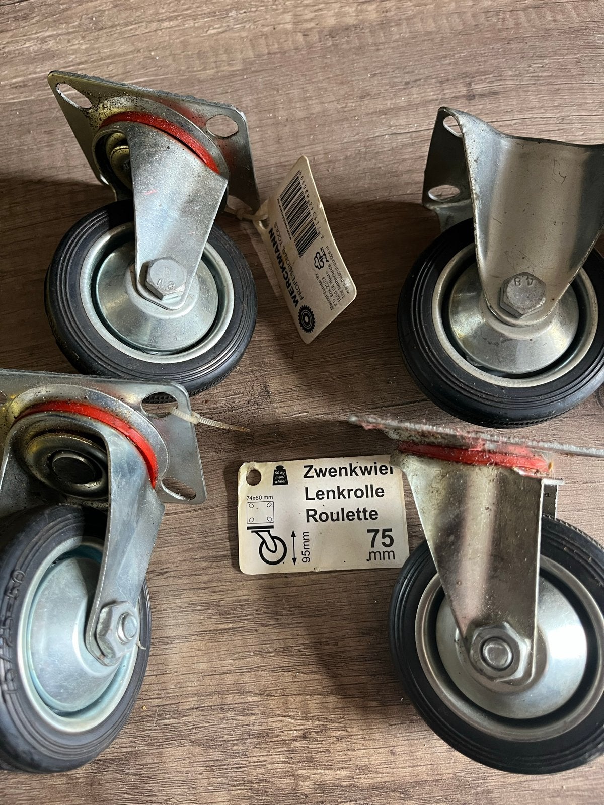 Wiel Zwenkwiel Lenkrolle Roulette 75mm Werckmann, Ophalen, Gebruikt