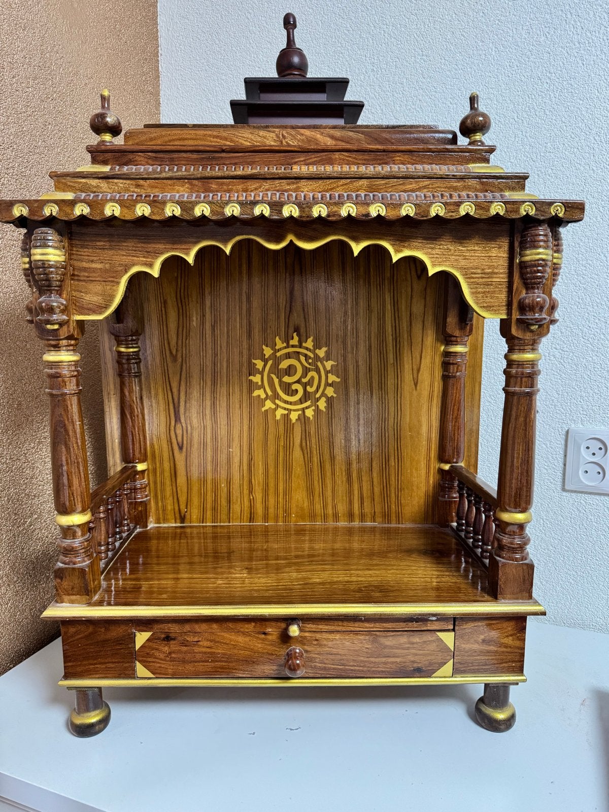 Prachtige houten tempel voor thuis - Mandir, Ophalen of Verzenden