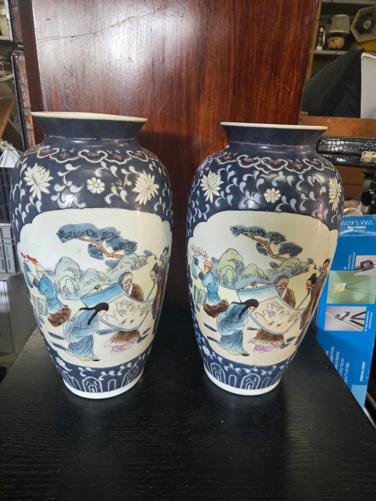Set van 2 Chinese vazen met traditionele decoratie, Ophalen