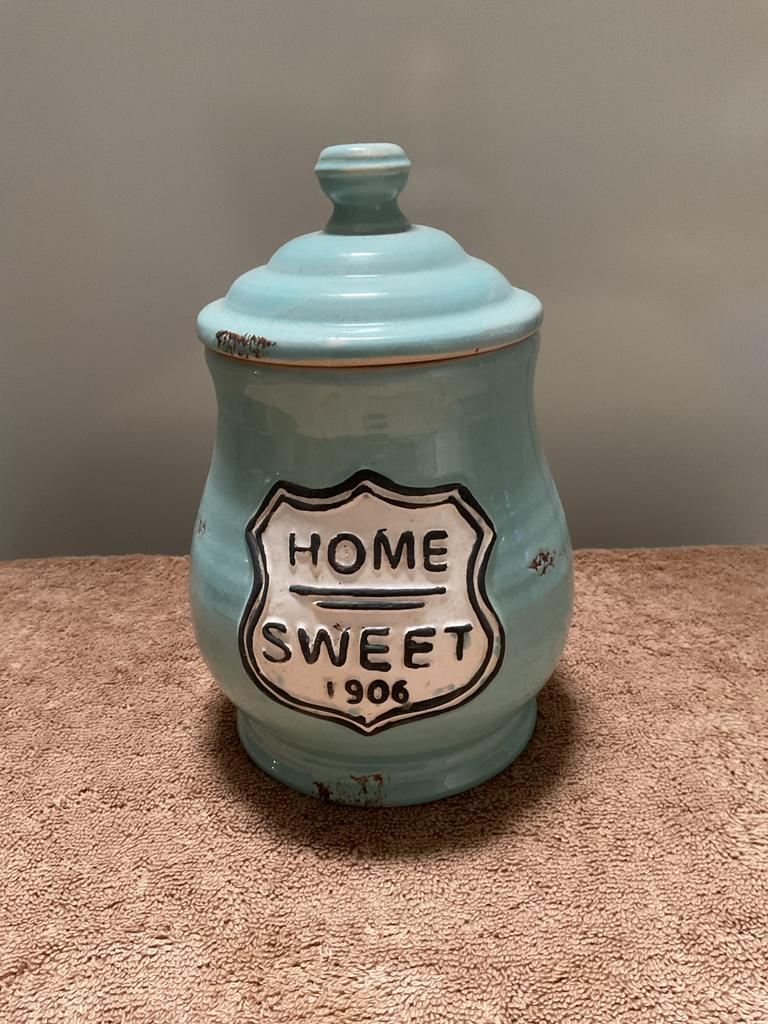 Leuke pot Home Sweet 1906, Huis en Inrichting, Ophalen of Verzenden, Gebruikt, Porselein of Keramiek