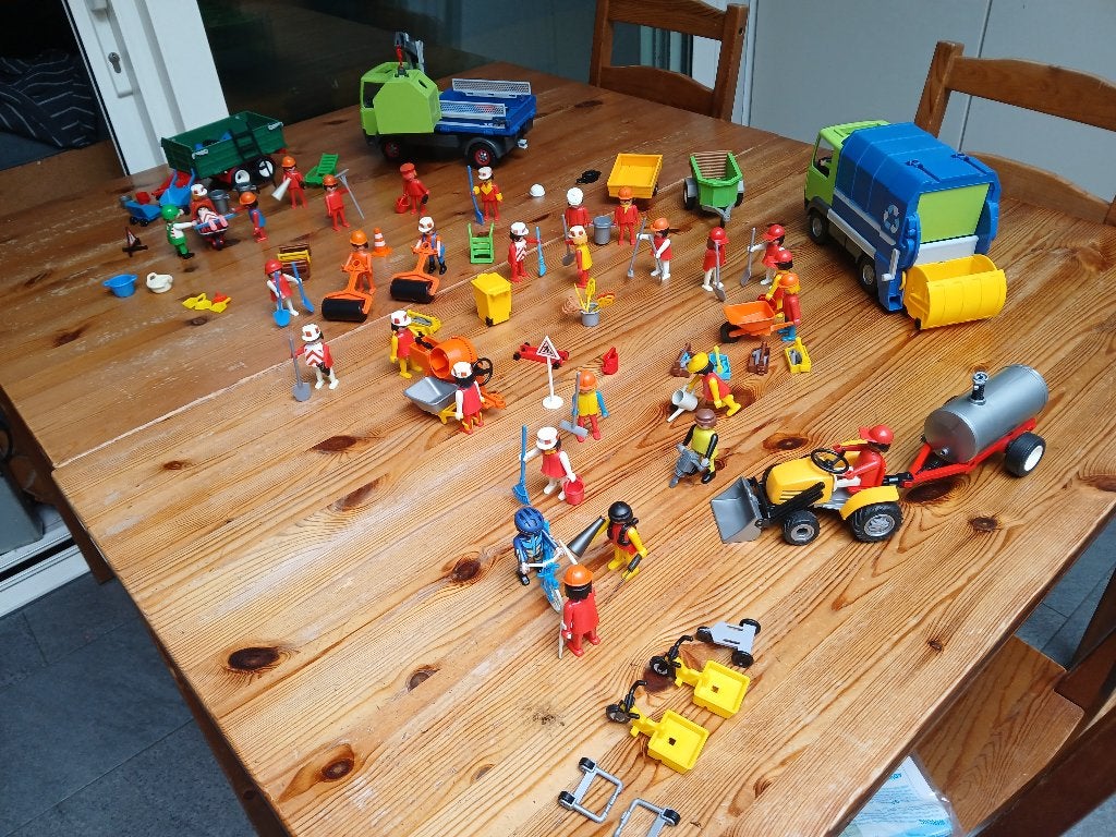 Playmobil werklui met vrachtauto's, Kinderen en Baby's, Speelgoed | Playmobil, Ophalen, Gebruikt, Losse onderdelen, Voertuig