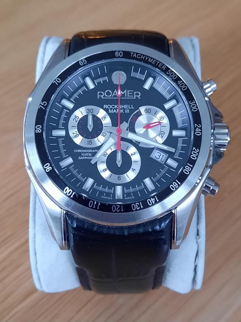 Roamer Rockshell Mark III Zwitsers horloge, Overige merken, Leer, Staal, Polshorloge
