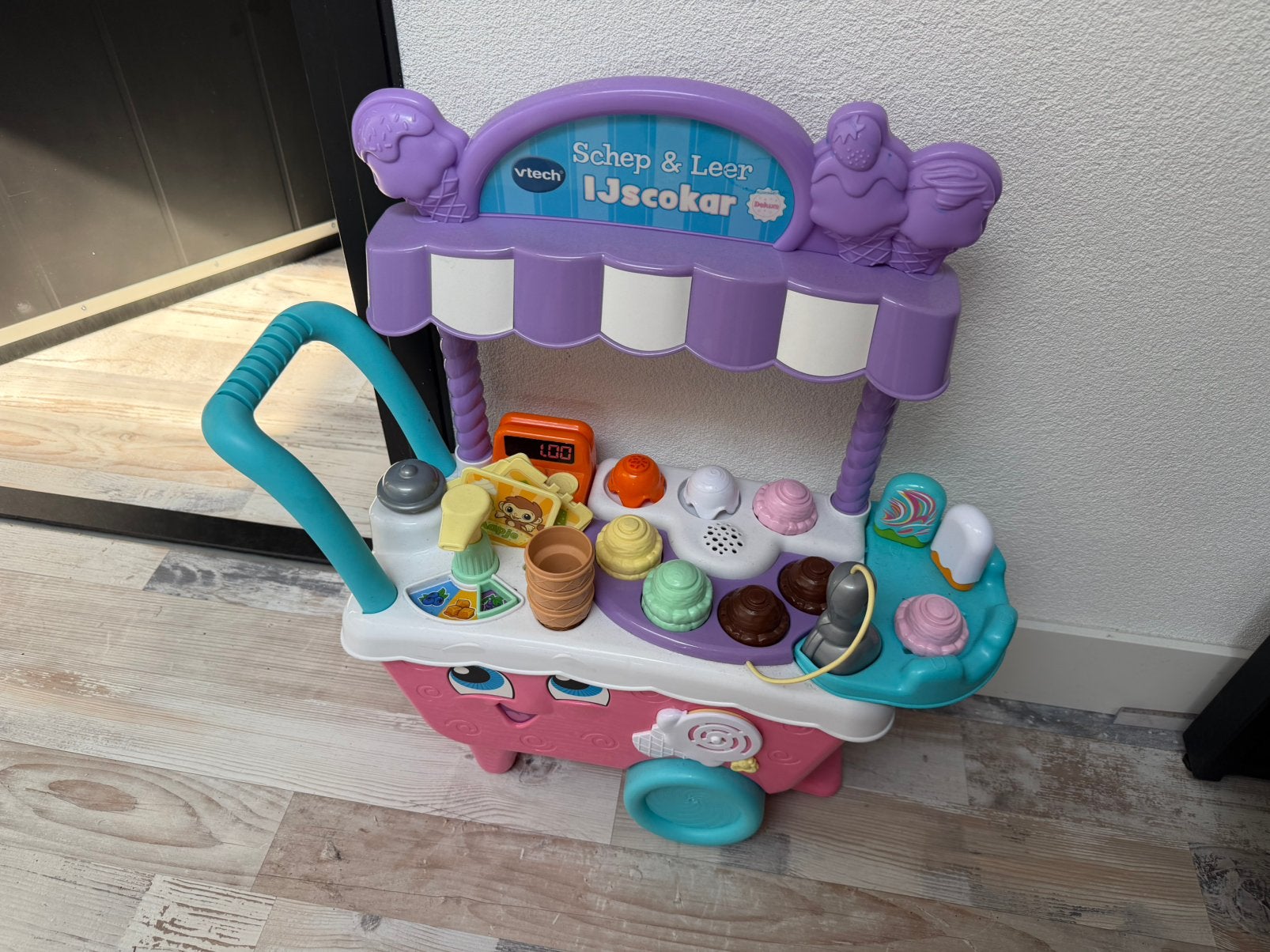 Vtech schep en leer ijscokar, Ophalen, Zo goed als nieuw, 6 maanden tot 2 jaar
