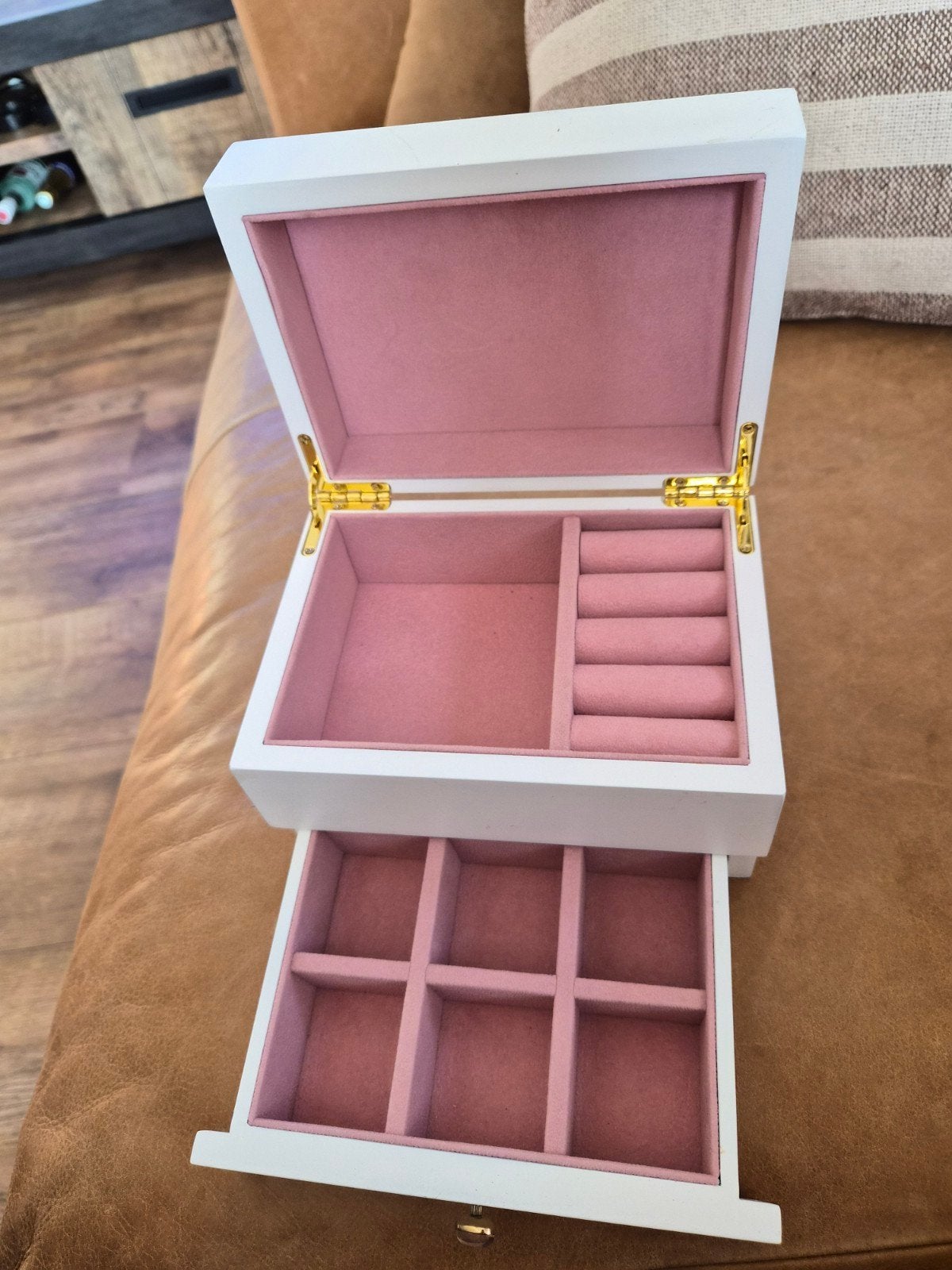 Melano sieradenkistje wit met roze interieur, Ophalen of Verzenden, Zo goed als nieuw