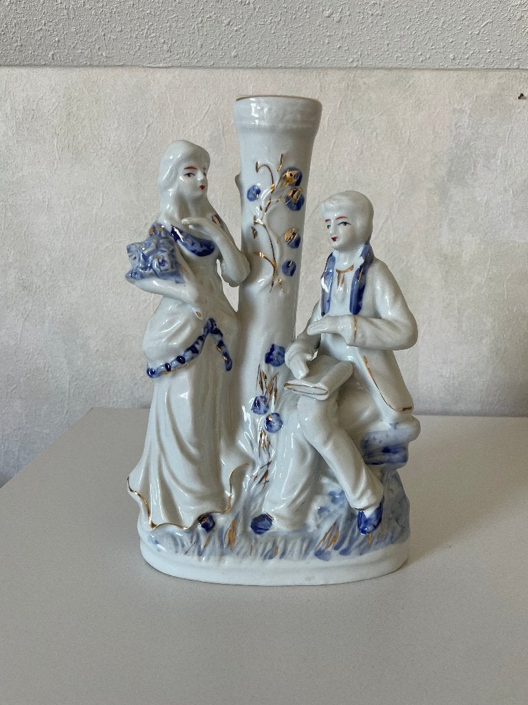 Klassiek Wit-Blauw Porseleinen Beeldje, Ophalen, Zo goed als nieuw, Mens