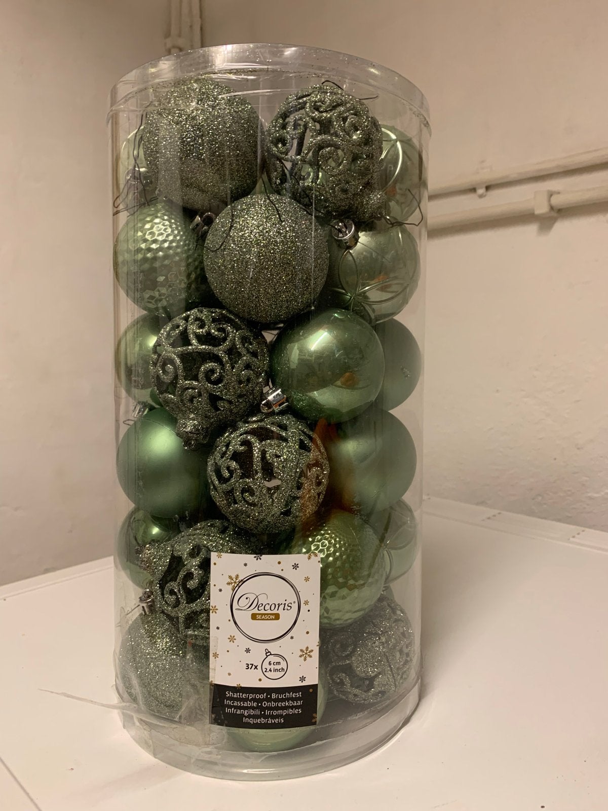 Grote verschillende soorten groene kerstballen, Diversen, Ophalen of Verzenden, Nieuw