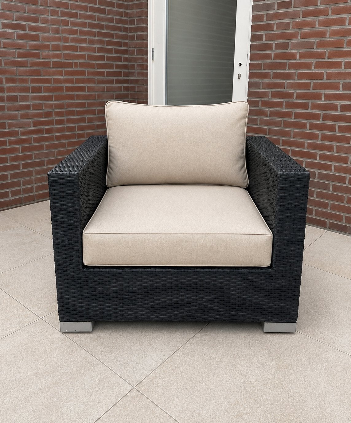 Loungeset voor buiten - bank en 2 stoelen (zonder kussens), Ophalen, 5 zitplaatsen, Gebruikt, Loungeset