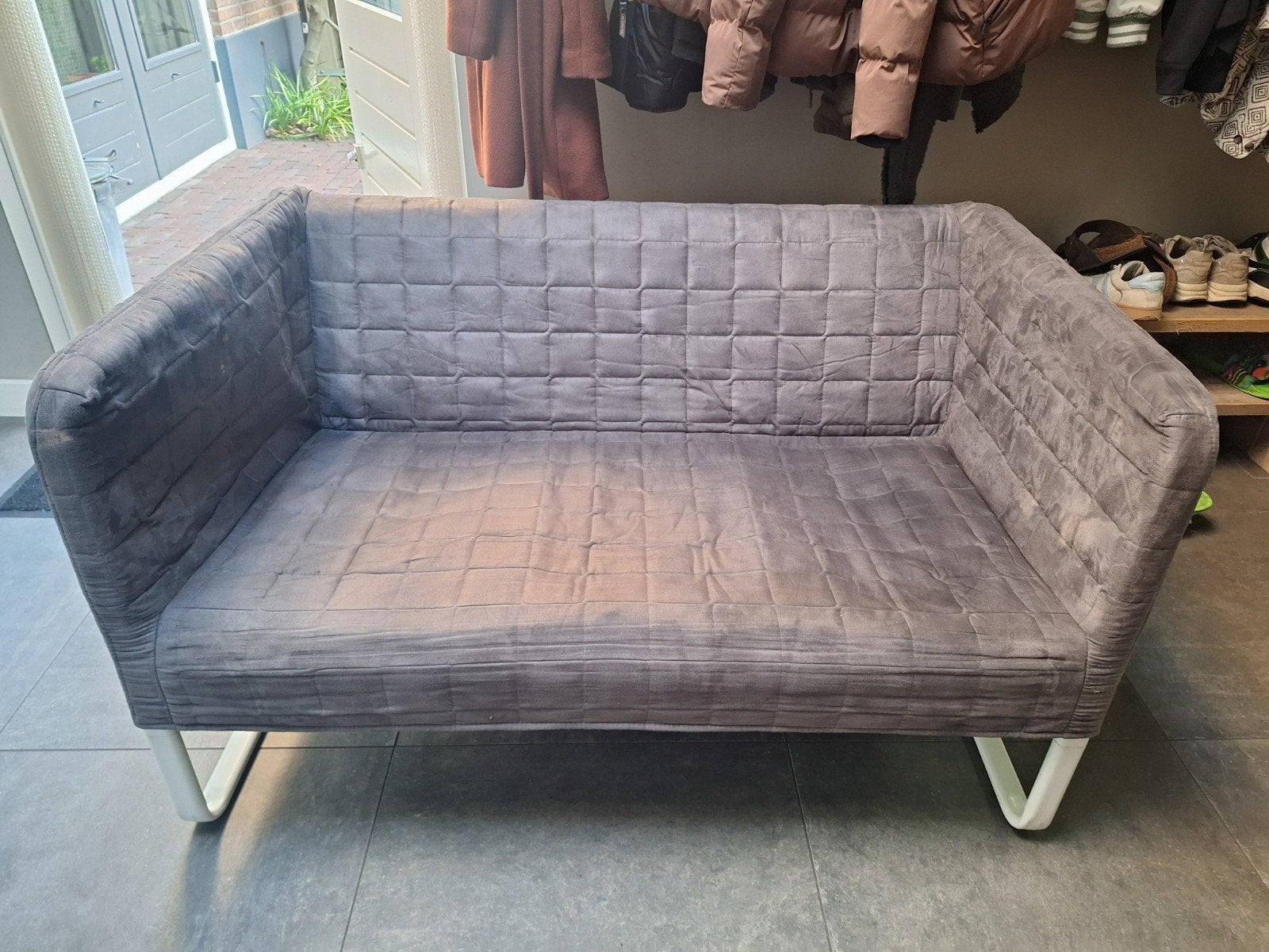 Ikea Knopparp bankje grijs, Ophalen, 75 tot 100 cm, Tweepersoons, Minder dan 150 cm