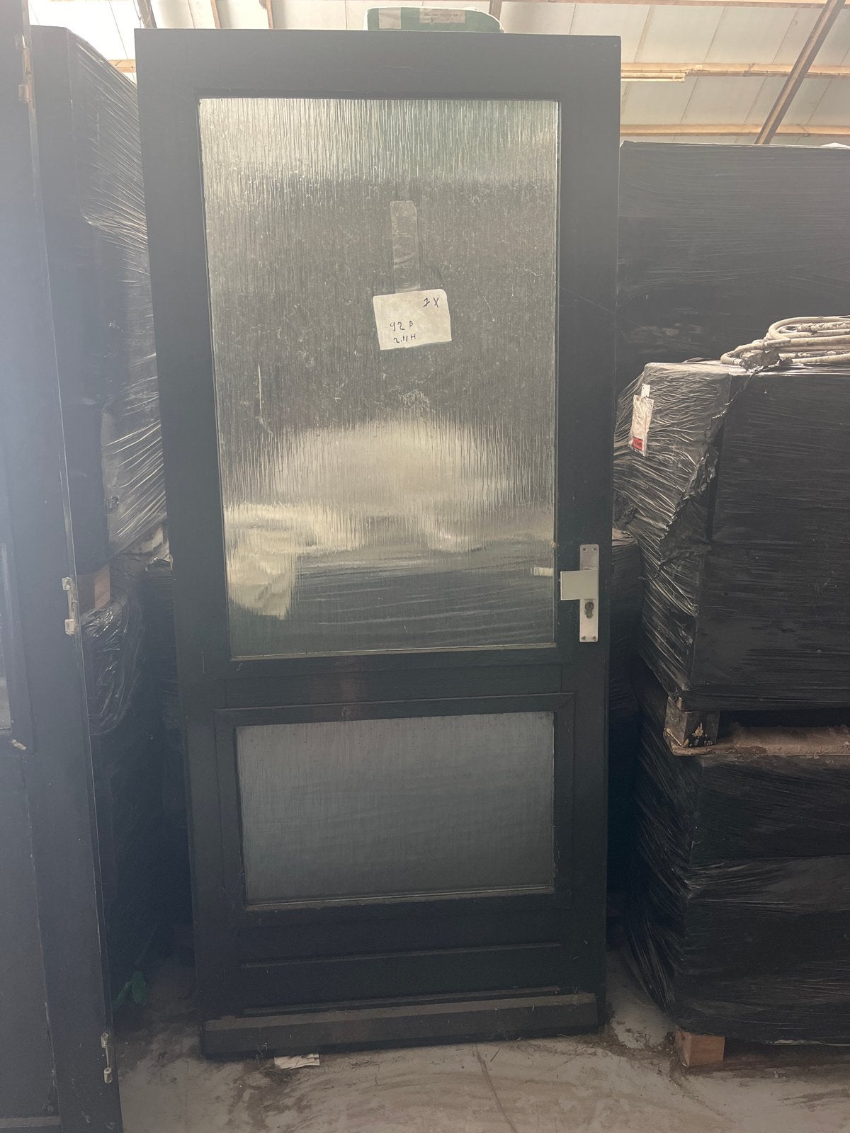 Buitendeur met Glas - 92B x 2.11H, Ophalen, Gebruikt, 80 tot 100 cm, Buitendeur