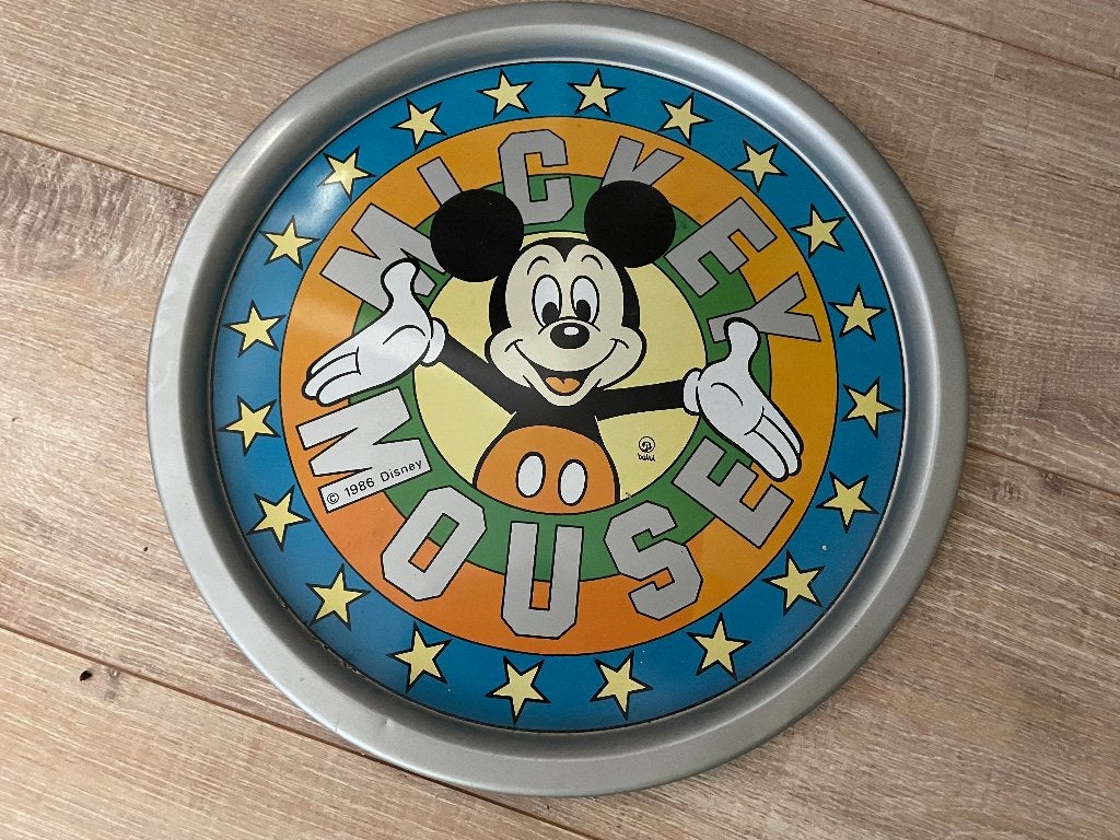Vintage Mickey Mouse dienblad - 1986 Disney, Ophalen of Verzenden, Mickey Mouse, Zo goed als nieuw, Servies