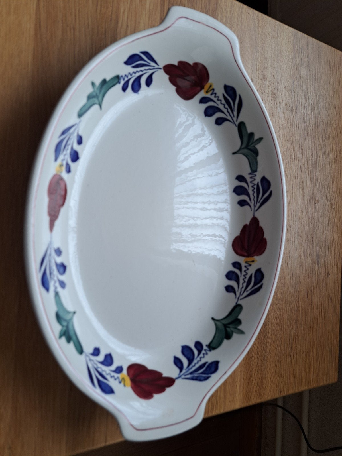 Ovale schaal Boch Frères 'Boerenbont' - Handgeschilderd, Antiek en Kunst, Ophalen