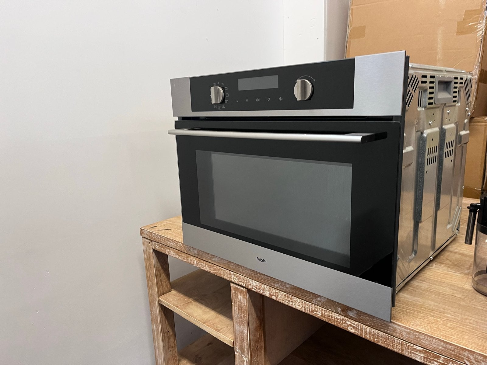 Pelgrim MAC524RVS Inbouw Combimagnetron Oven, Ophalen, Combimagnetron, Grill, Zo goed als nieuw