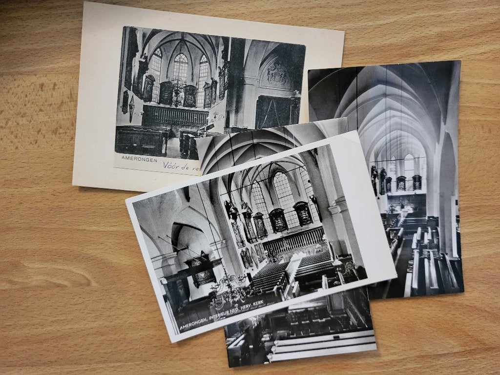 ansicht AMERONGEN kerk orgel (4x), Verzamelen, Verzenden, Voor 1920, Utrecht