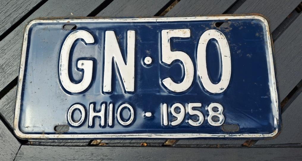 Amerikaanse kentekenplaat vintage, Verzamelen, Ophalen, Gebruikt, Auto's