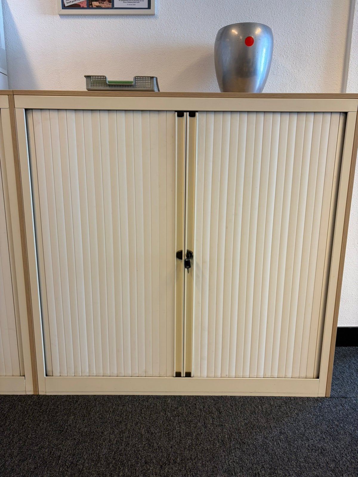 6x Archiefkast/Opbergkast met schuifdeuren, wit/eiken/zwart, Ophalen, Gebruikt, 100 tot 150 cm, 100 tot 150 cm