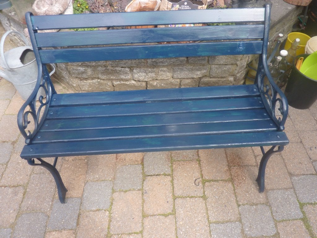 gietijzeren hardhouten tuinbank met nieuwe  planken, Tuin en Terras, Tuinbanken, Ophalen, Gebruikt, Hout