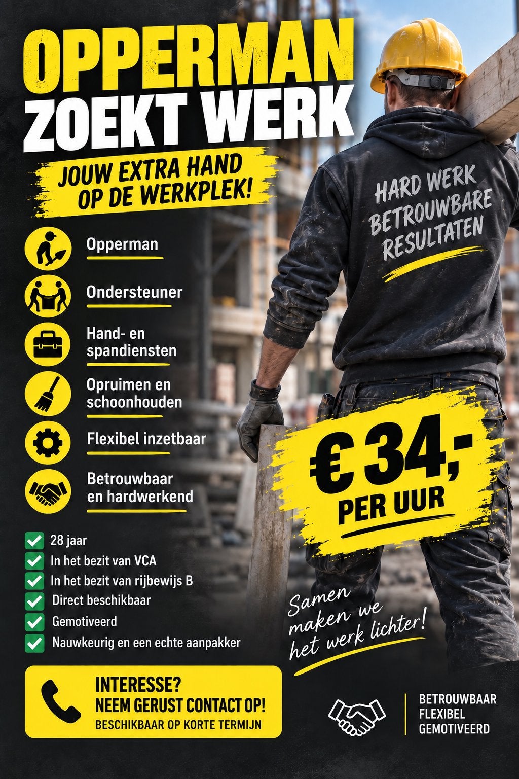 OPPERMAN ZOEKT WERK!, Vacatures