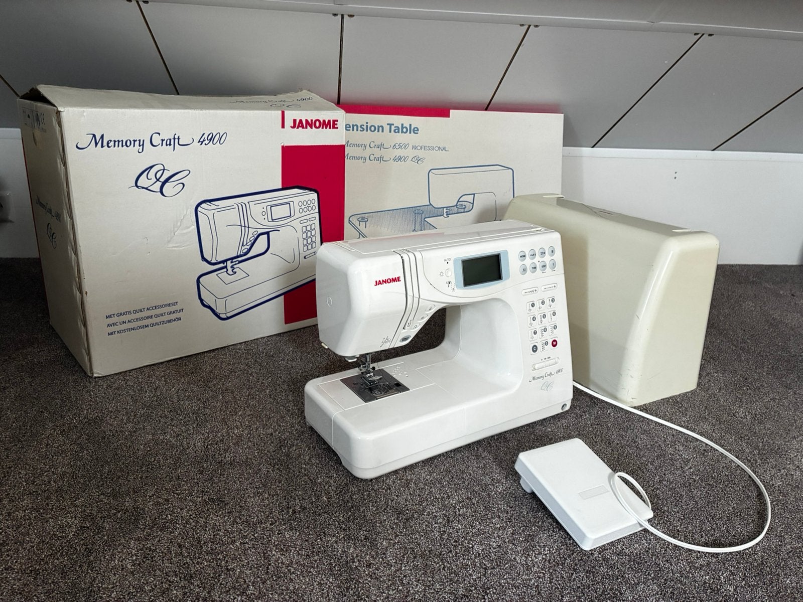 Janome Memory craft 4900 degelijke naaimachine, Ophalen, Zo goed als nieuw, Naaimachine, Janome