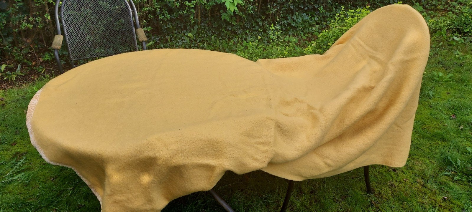 gele wollen deken 210x180cm, Ophalen, Gebruikt, Eenpersoons, Geel