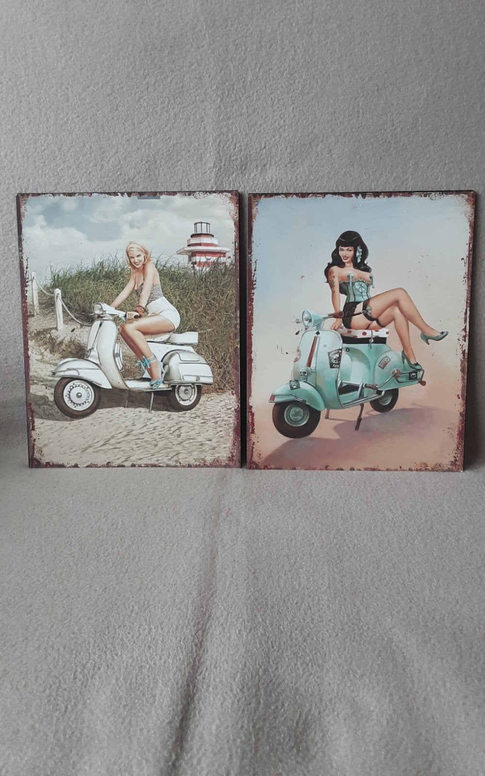 VESPA METALEN BORDJES., Ophalen of Verzenden, Reclamebord