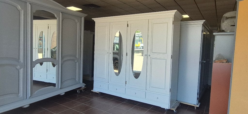 Brocante landelijke houten garderobe kasten, slaapkamerkast, Ophalen, 200 cm of meer, Zo goed als nieuw, 200 cm of meer