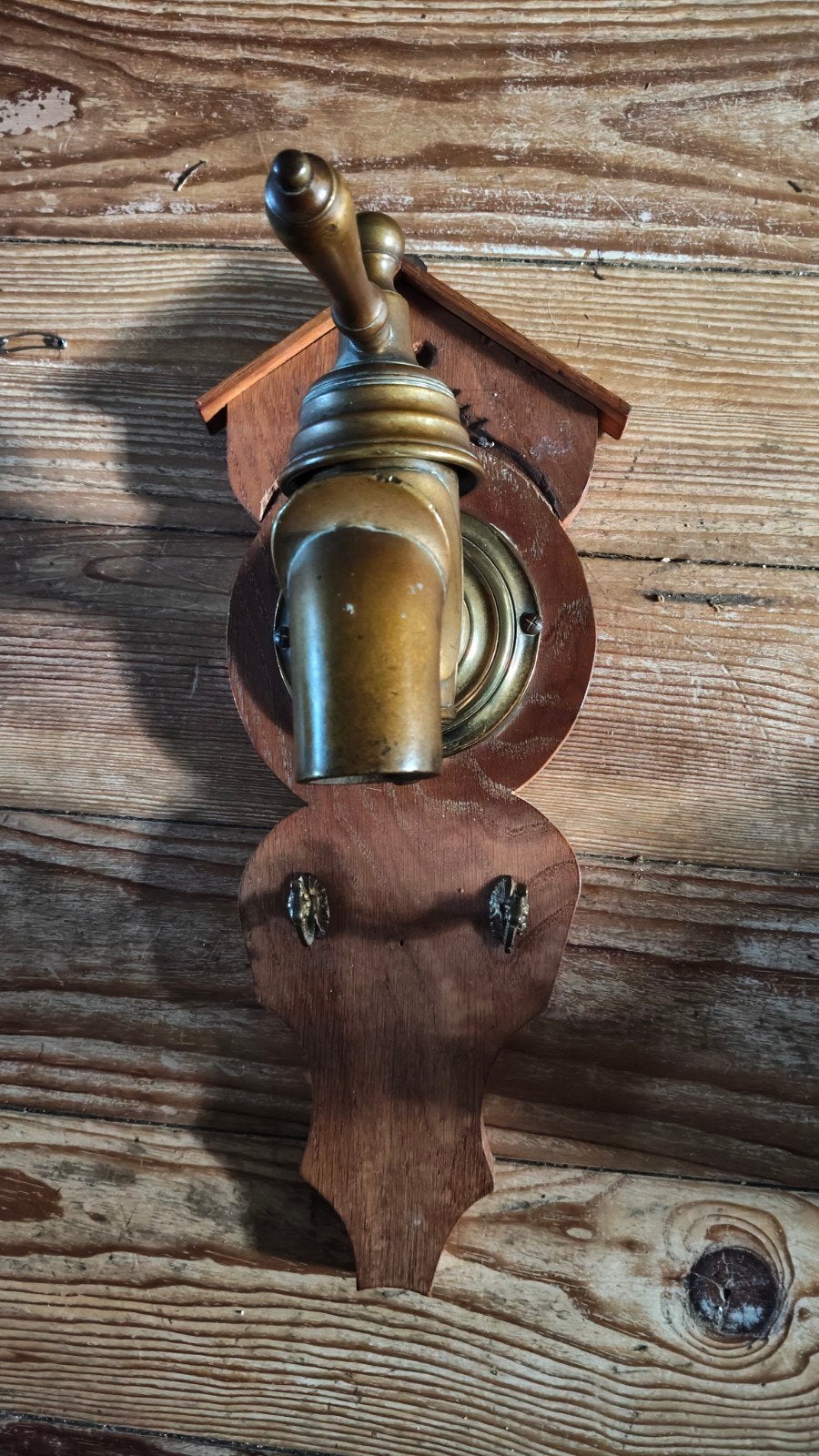 Vintage houten sleutelhanger met kraanontwerp, Antiek en Kunst, Ophalen