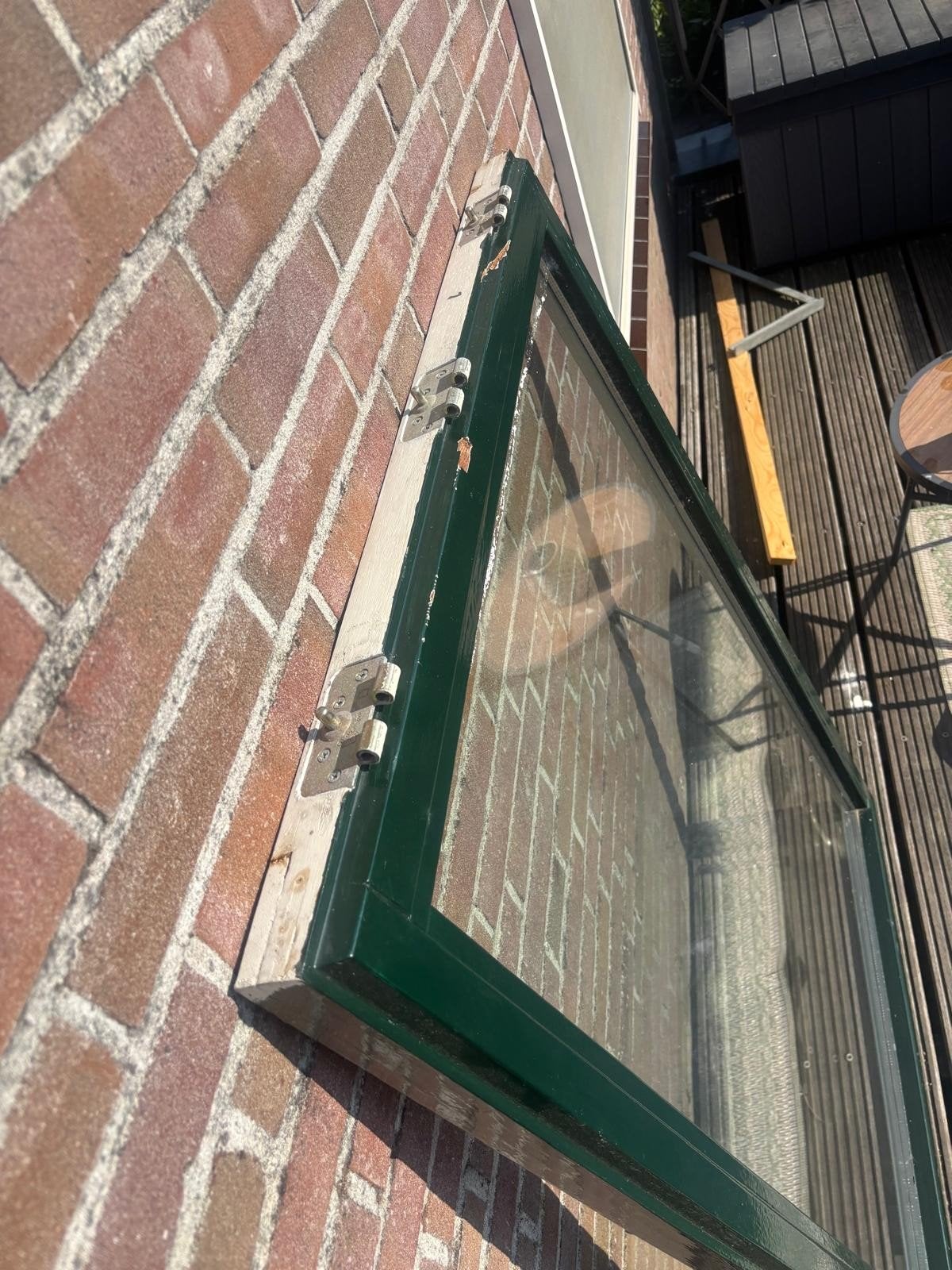 Uizetraam met dubbel glas, Gebruikt, Raamkozijn, 75 tot 150 cm, Hout