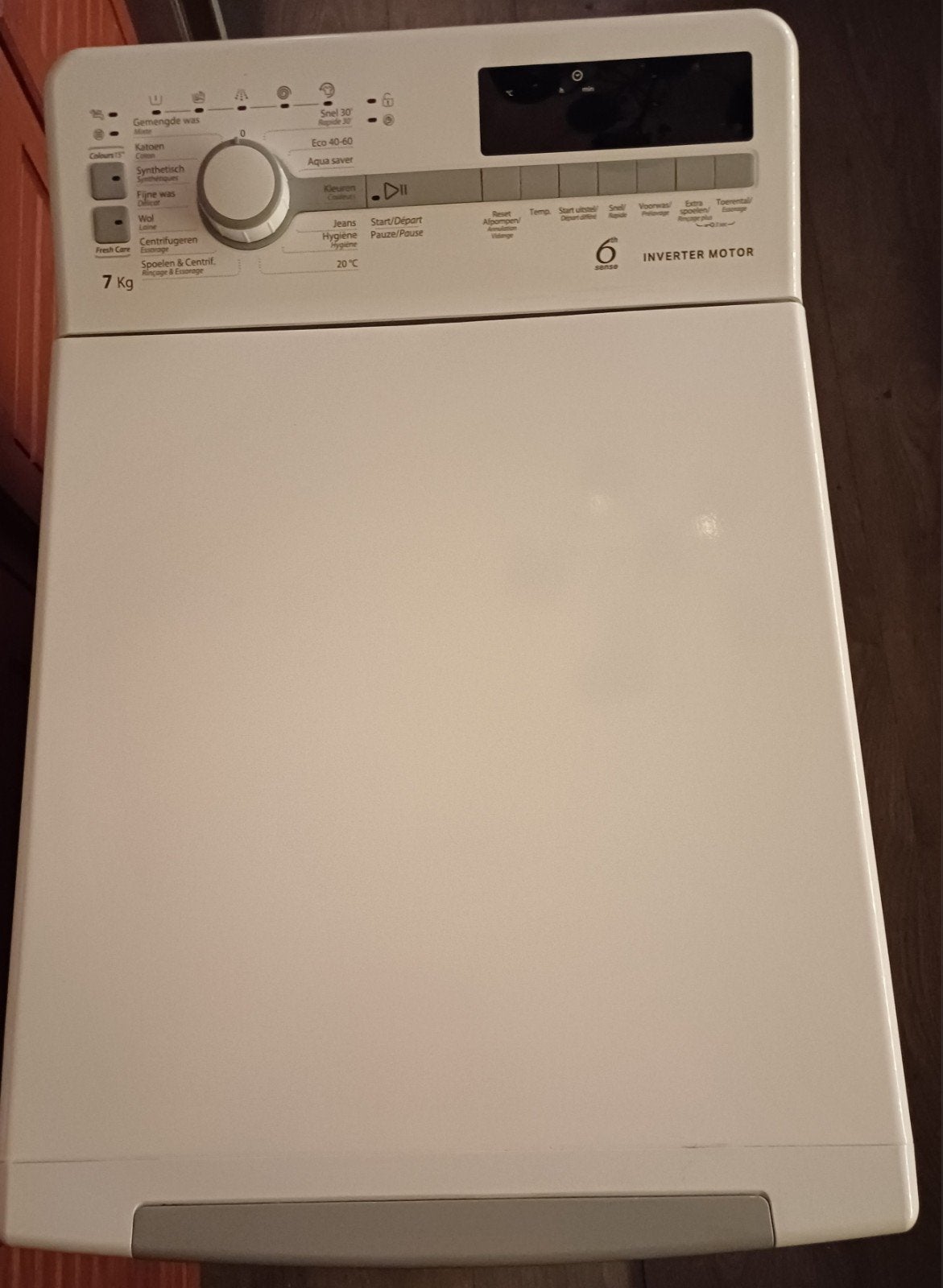 whirpool bovenlader wasmachine 7 kilo, Ophalen, 6 tot 8 kg, Gebruikt, Overige typen