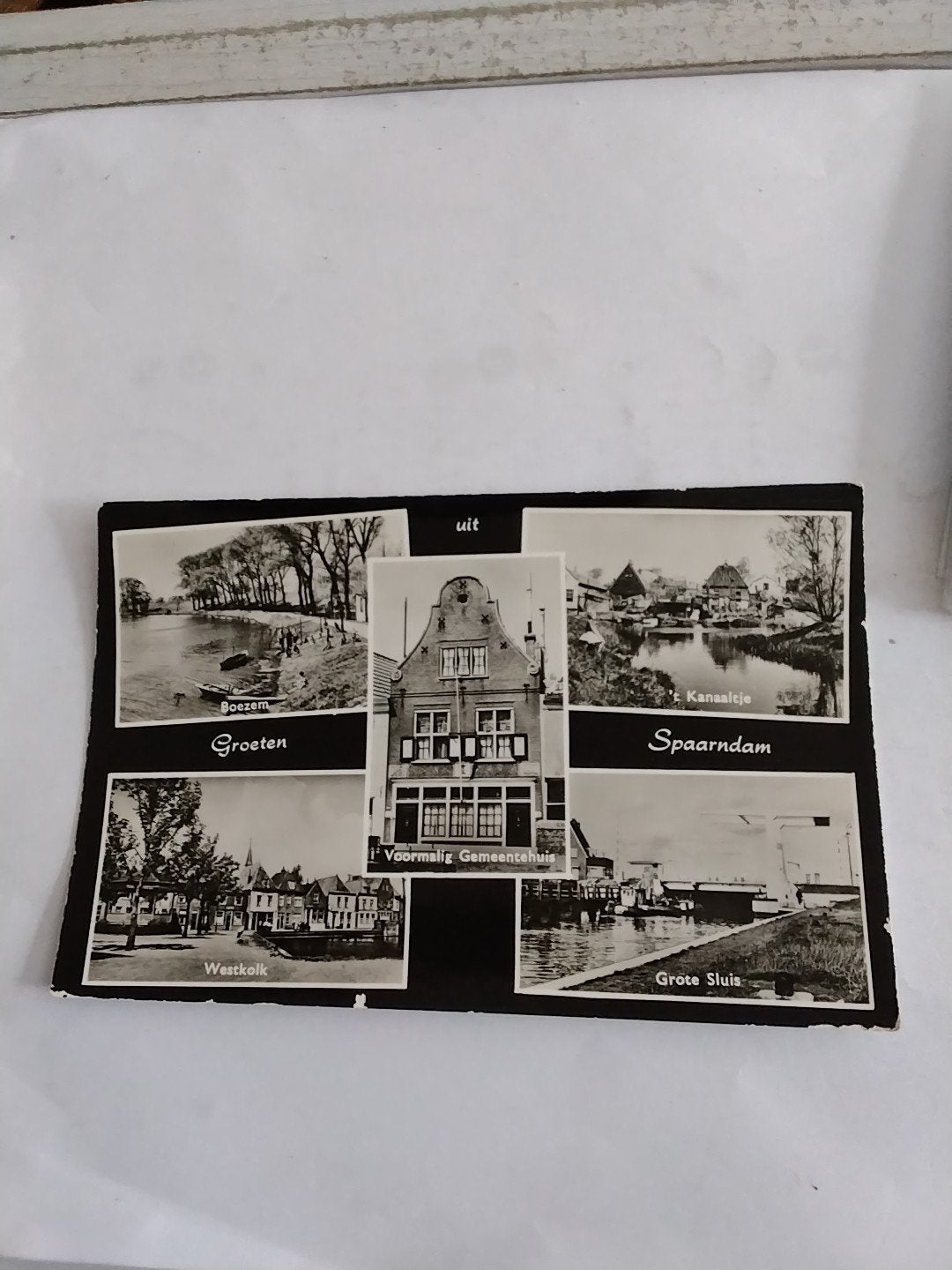 Oude ansichtkaart Spaarndam - Boezem, Westkolk, Grote Sluis, Ophalen of Verzenden, 1940 tot 1960, Gelopen, Noord-Holland