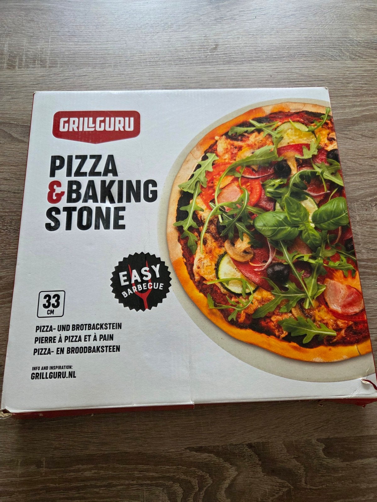 Grill Guru Pizza & Baksteen 33 cm - Zo goed als nieuw, Ophalen of Verzenden, Zo goed als nieuw, Grill Guru