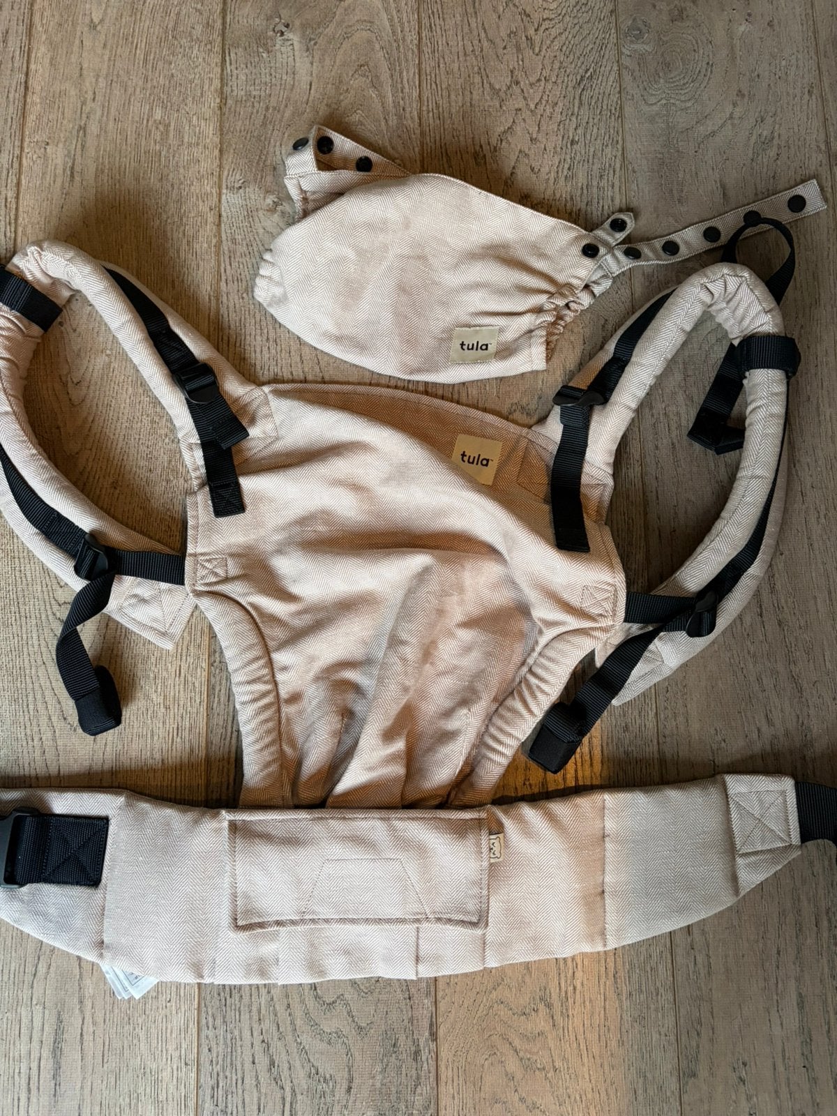 Tula - Free to Grow - Linnen Sand, Buik of Rug, Zo goed als nieuw, Draagzak, Ophalen