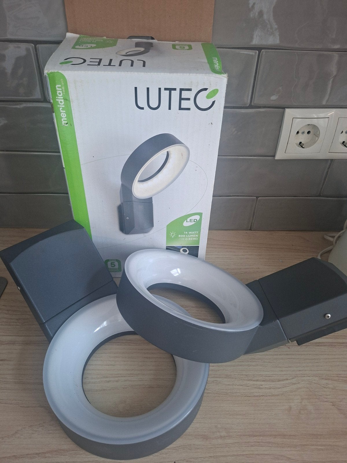 2x Lutec Meridian LED Buiten Wandlamp - Warm Wit, Tuin en Terras, Ophalen, Minder dan 50 watt, Wandlamp, Netvoeding